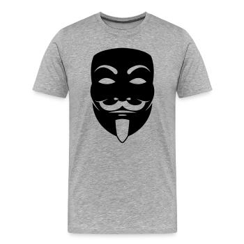 Masque Anonyme - T-shirt bio Premium Homme - gris chiné - Devant - Damien (186cm)