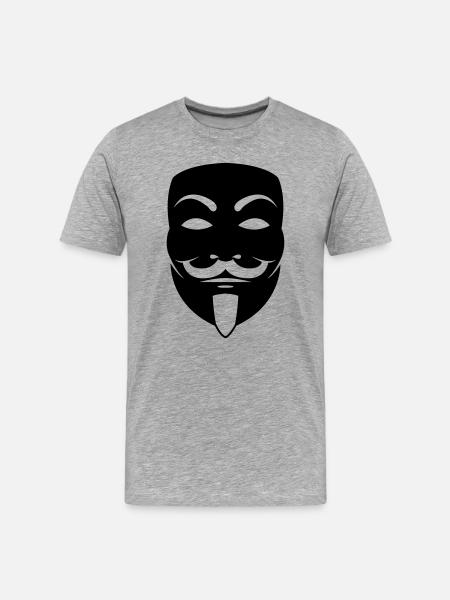 Anonymous Mask - Men's Premium Organic T-Shirt - heather grey