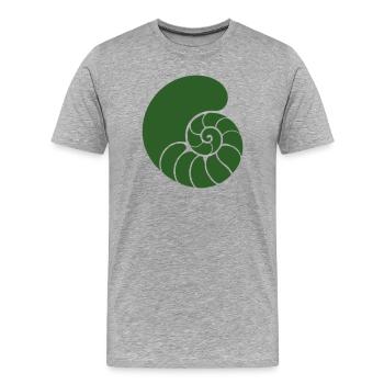 Motif de Nautilus en spirale verte - T-shirt bio Premium Homme - gris chiné - Devant - Damien (186cm)