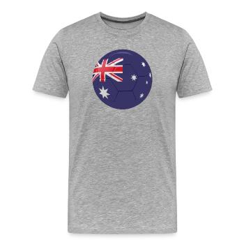 LE DRAPEAU AUSTRALIEN SUR UN BALLON DE FOOTBALL - T-shirt bio Premium Homme - gris chiné - Devant - Damien (186cm)