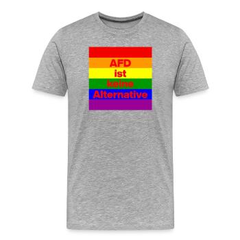 AFD IST KEINE ALTERNATIVE, NO NZS, NO AFD, ROT - Männer Premium Bio T-Shirt - Grau meliert - Vorne - Damien (186cm)