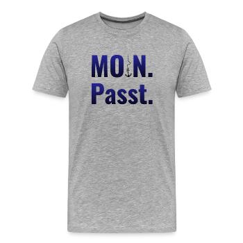 MOIN. Passt. - Männer Premium Bio T-Shirt - Grau meliert - Vorne - Damien (186cm)