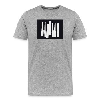 Touches abstraites de piano – Design moderne - T-shirt bio Premium Homme - gris chiné - Devant - Damien (186cm)