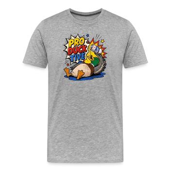 Canards, Bière Buvant, Amoureux de la Bière, Pro-canard-Atives - T-shirt bio Premium Homme - gris chiné - Devant - Damien (186cm)