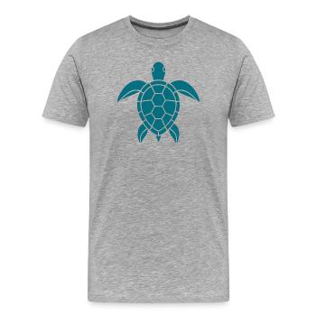 Chemise d’été Tortue - T-shirt bio Premium Homme - gris chiné - Devant - Damien (186cm)