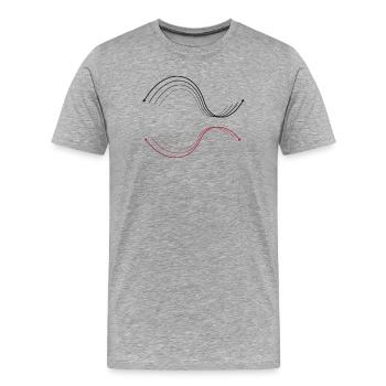 Art à double onde en BlackRed - T-shirt bio Premium Homme - gris chiné - Devant - Damien (186cm)