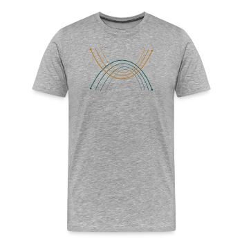 Arcs arc-en-ciel chevauchés Ambre sarcelle - T-shirt bio Premium Homme - gris chiné - Devant - Damien (186cm)