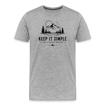 Faites simple - T-shirt bio Premium Homme - gris chiné - Devant - Damien (186cm)