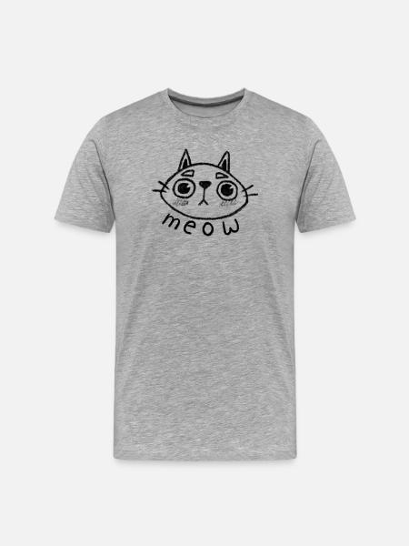 Cat meow - Men's Premium Organic T-Shirt - heather grey