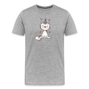 Fête des chats en style pastel - T-shirt bio Premium Homme - gris chiné - Devant - Damien (186cm)