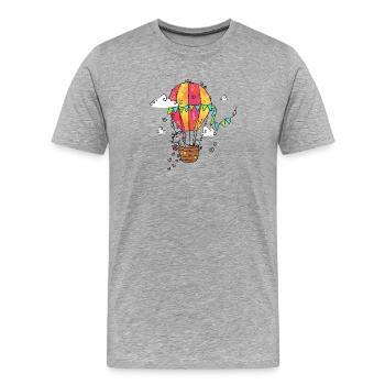 Ballon en forme de cœur : Souris dans le panier - T-shirt bio Premium Homme - gris chiné - Devant - Damien (186cm)
