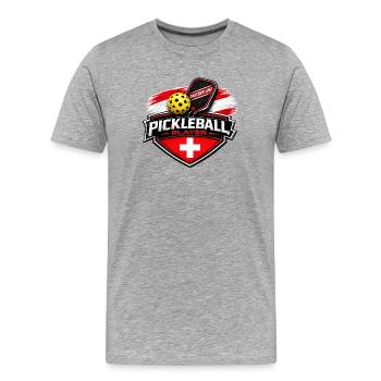 Pickleball SWITZERLAND - Men's Premium Organic T-Shirt - heather grey - Front - Damien (186cm)
