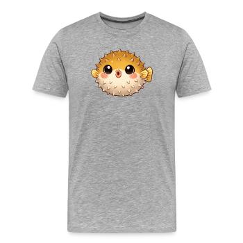 Poisson-globe - T-shirt bio Premium Homme - gris chiné - Devant - Damien (186cm)
