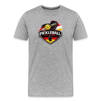Pickleball ALLEMAGNE - T-shirt bio Premium Homme - gris chiné - Devant - Damien (186cm)
