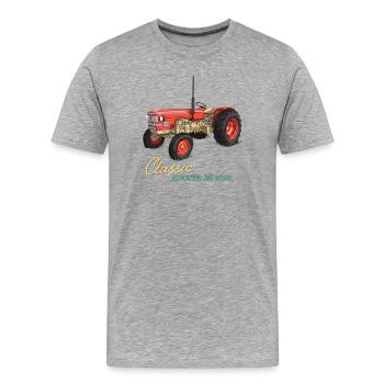 Tracteur classique : Just Gears - T-shirt bio Premium Homme - gris chiné - Devant - Damien (186cm)