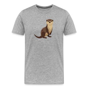 Loutre - T-shirt bio Premium Homme - gris chiné - Devant - Damien (186cm)