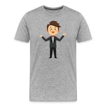 Music Conductor - Men's Premium Organic T-Shirt - heather grey - Front - Damien (186cm)