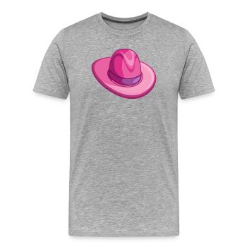 Chapeau de cowboy rose - T-shirt bio Premium Homme - gris chiné - Devant - Damien (186cm)