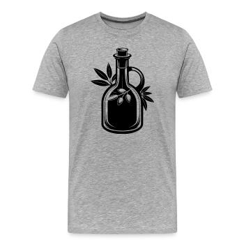 Olive Oil - Men's Premium Organic T-Shirt - heather grey - Front - Damien (186cm)