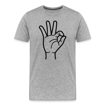 Ok main - T-shirt bio Premium Homme - gris chiné - Devant - Damien (186cm)