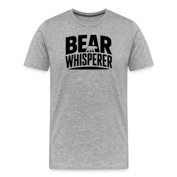Le Murmureur d’Ours - T-shirt bio Premium Homme - gris chiné - Devant - Damien (186cm)
