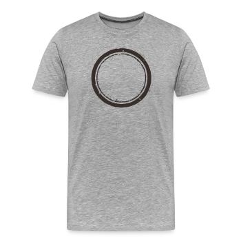 Grunge Cercle Bordure Estampillage Cadre Vintage en Caoutchouc Se - T-shirt bio Premium Homme - gris chiné - Devant - Damien (186cm)