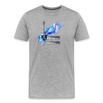 Monsoon Soundworks official Logo - Men's Premium Organic T-Shirt - heather grey - Front - Damien (186cm)