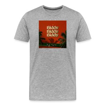 Biddy Biddy Biddy von Mark Noone - Männer Premium Bio T-Shirt - Grau meliert - Vorne - Damien (186cm)