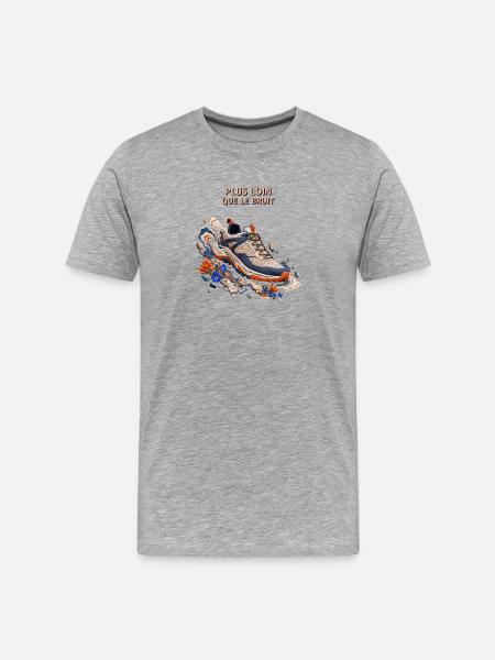 Plus Loin Que Le Bruit Sneaker - T-shirt bio Premium Homme - gris chiné