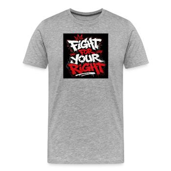 Paroles de graffiti urbain - T-shirt bio Premium Homme - gris chiné - Devant - Damien (186cm)
