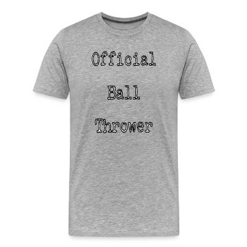 Lanceur de balle officiel - T-shirt bio Premium Homme - gris chiné - Devant - Damien (186cm)