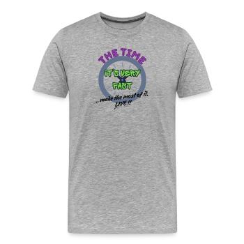Le temps est très rapide - T-shirt bio Premium Homme - gris chiné - Devant - Damien (186cm)