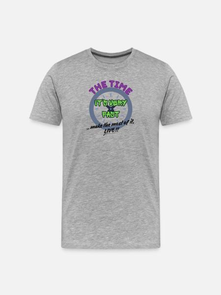 The Time Is Very Fast - Men's Premium Organic T-Shirt - heather grey