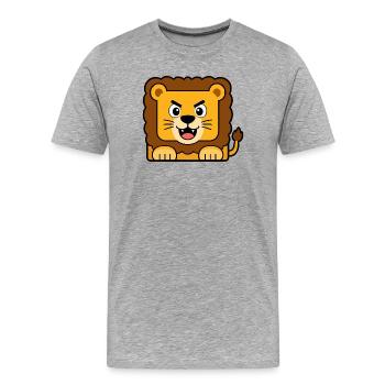 Lion - T-shirt bio Premium Homme - gris chiné - Devant - Damien (186cm)
