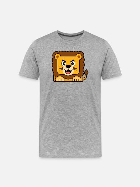 Lion - Men's Premium Organic T-Shirt - heather grey