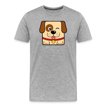 Chien - T-shirt bio Premium Homme - gris chiné - Devant - Damien (186cm)