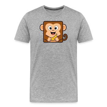 Singe - T-shirt bio Premium Homme - gris chiné - Devant - Damien (186cm)