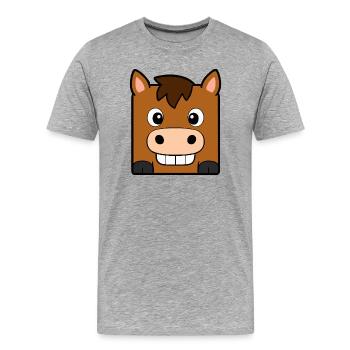 Cheval - T-shirt bio Premium Homme - gris chiné - Devant - Damien (186cm)
