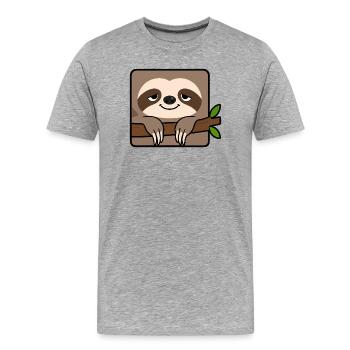 Paresse - T-shirt bio Premium Homme - gris chiné - Devant - Damien (186cm)