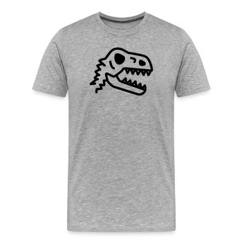 Prehistoric Dinosaur Fossil Bone - Men's Premium Organic T-Shirt - heather grey - Front - Damien (186cm)
