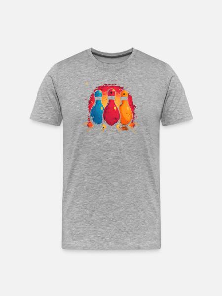 Funny Bowling Pins - Men's Premium Organic T-Shirt - heather grey
