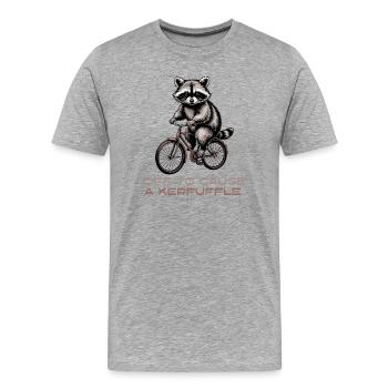 Los, um einen Aufruhr zu verursachen, Waschbär - Männer Premium Bio T-Shirt - Grau meliert - Vorne - Damien (186cm)