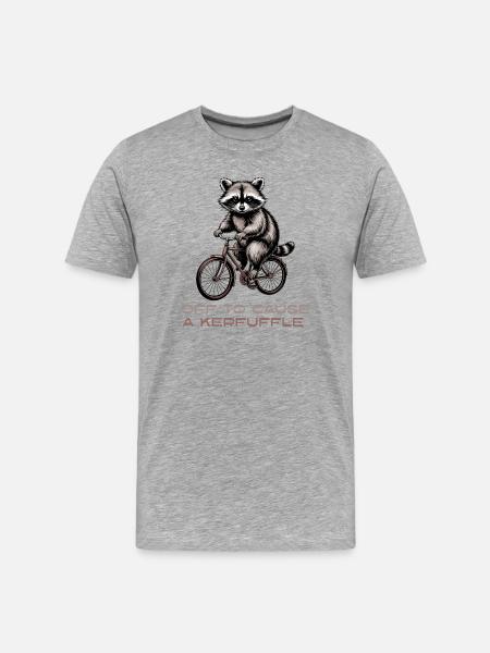 Off to Cause a Kerfuffle Raccoon - Men's Premium Organic T-Shirt - heather grey