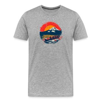Illustration de l’aviron - T-shirt bio Premium Homme - gris chiné - Devant - Damien (186cm)