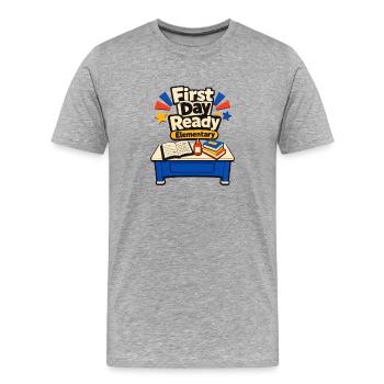 Premier jour d’école Enseignant d’élémentaire Rencontrez le Te - T-shirt bio Premium Homme - gris chiné - Devant - Damien (186cm)