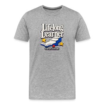 Enseignant pour apprenants tout au long de la vie : Enseignant de rentrée à l’école C - T-shirt bio Premium Homme - gris chiné - Devant - Damien (186cm)