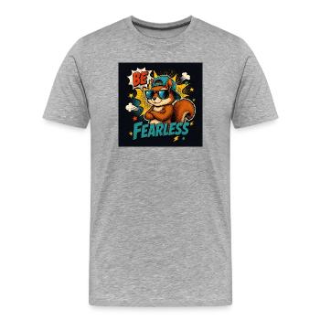 Écureuil cool dans le style Pop Art des bandes dessinées - T-shirt bio Premium Homme - gris chiné - Devant - Damien (186cm)