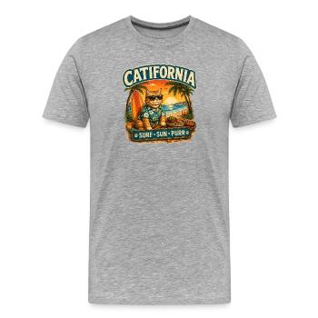 Pattes autour du monde - T-shirt bio Premium Homme - gris chiné - Devant - Damien (186cm)