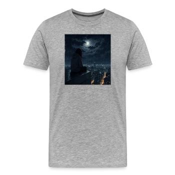 Nuit sur la pluie sur le toit - T-shirt bio Premium Homme - gris chiné - Devant - Damien (186cm)
