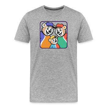 Bärenfamilie in bunten Hüten - Männer Premium Bio T-Shirt - Grau meliert - Vorne - Damien (186cm)